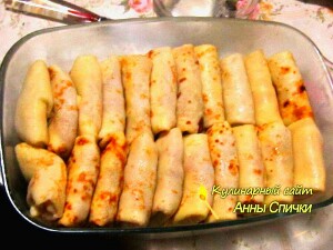 Запекаем блинчики с капустой Запекаем блинчики с капустой