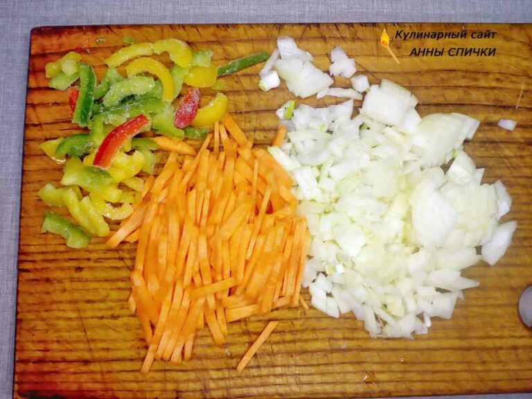 Овощи для супа с галушками