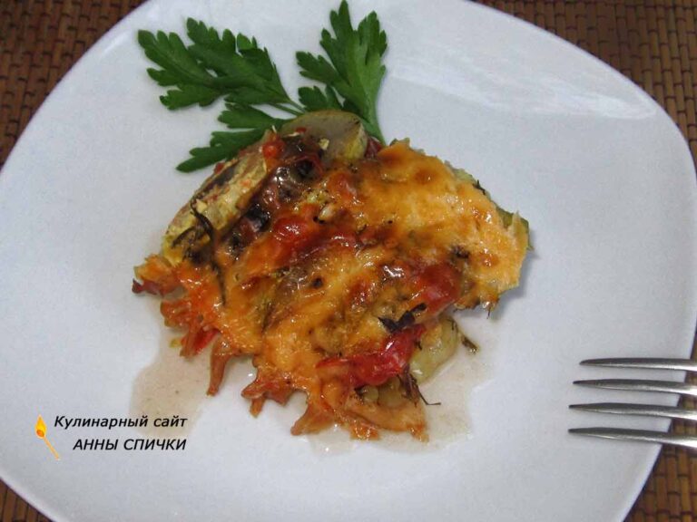 Рататуй с сыром и баклажанами в духовке