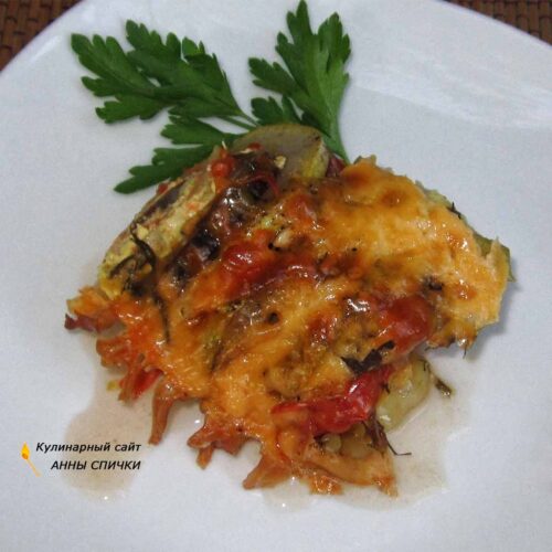 Рататуй с сыром и баклажанами в духовке