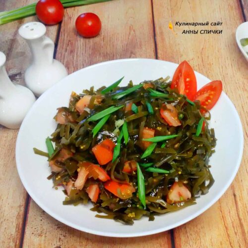 Простой рецепт салата с морской капустой